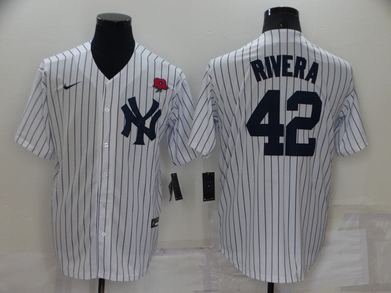Men's New York Yankees Mariano Rivera #42 White Jersey